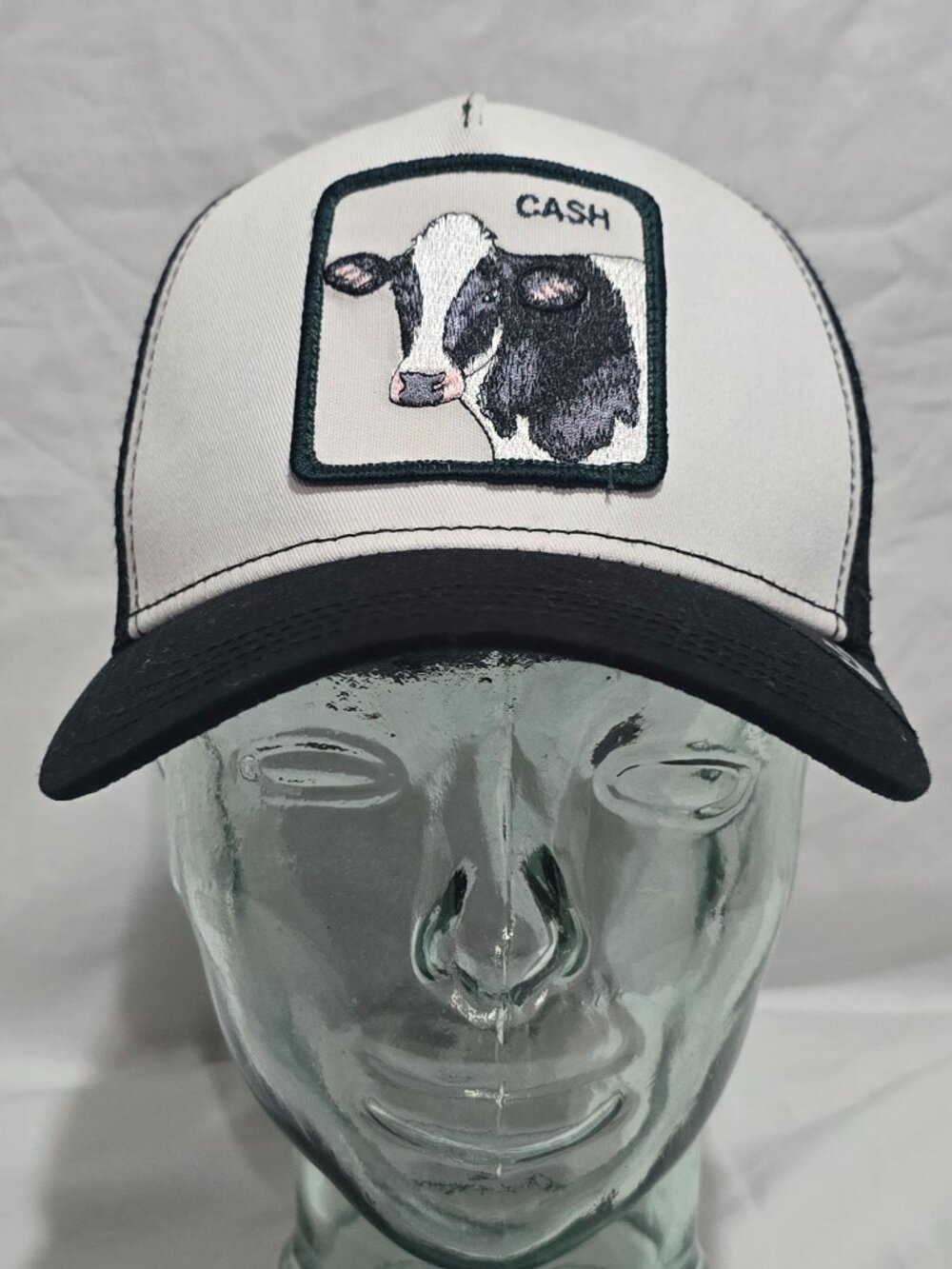 Goorin Bros. THE FARM Snapback Trucker Hat - The CASH COW - White / Black - OSFM
